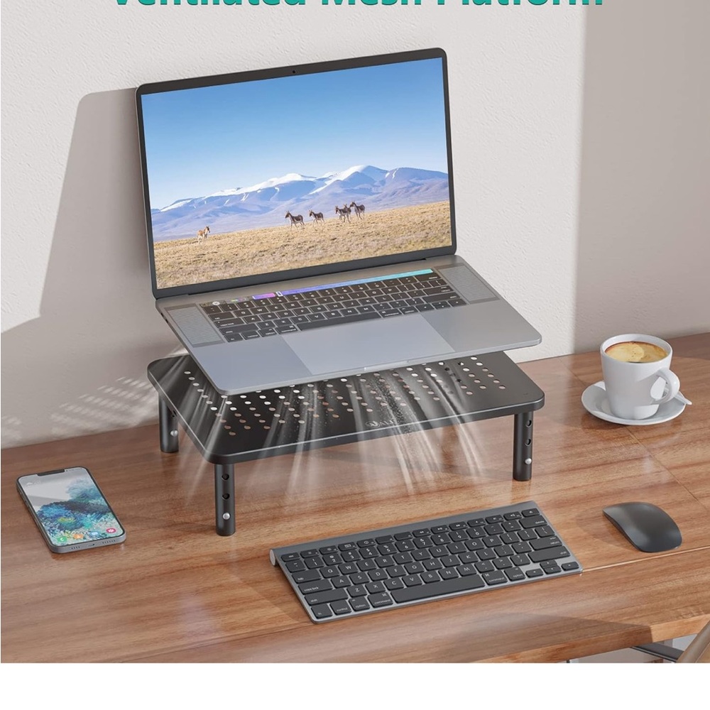🔥‼️Black Ventilated Mesh Laptop Stand‼️🔥